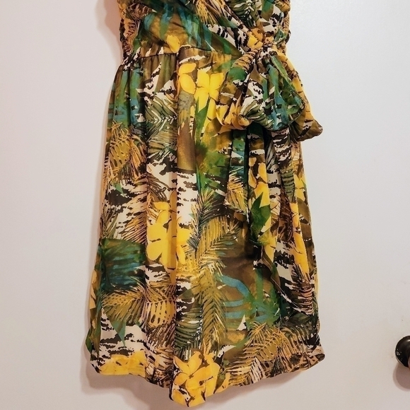 Forever 21 Tropical Print Chiffon Strapless Mini Dress Small - Picture 5 of 13